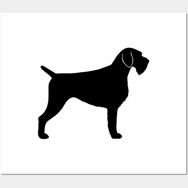 German Wirehaired Pointer Silhouette Wall Art by Coffee Squirrel